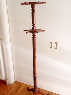 Walnut wood coat rack