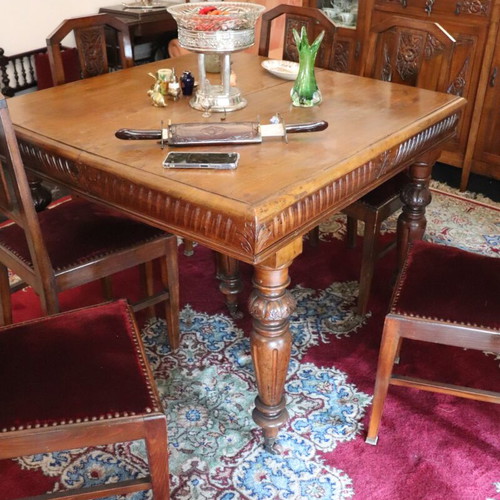 Classic handmade solid wood dining set like new