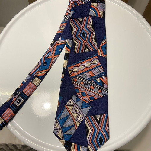 Vintage tie 100% silk like new, blue multicolor