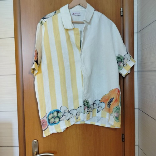 Karavan linen shirt like new, colorful, cool and comfortable