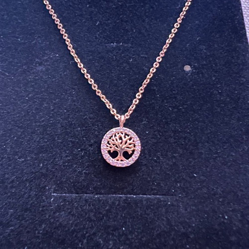Necklace with tree design new, gold with adjustable chain