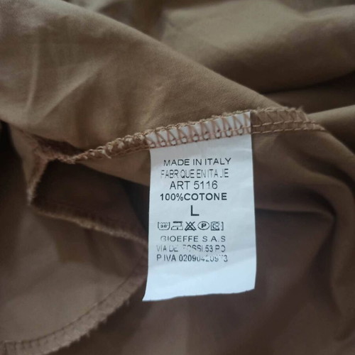 Shirt style dress large, sand color, like new, 100% cotton
