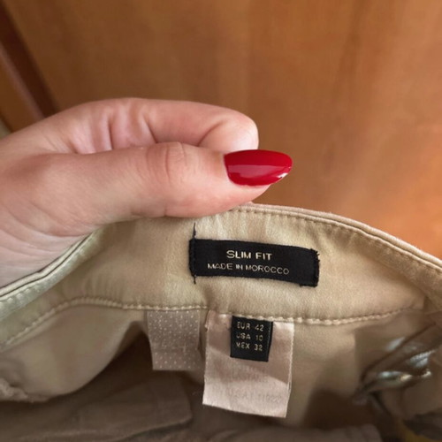 Massimo Dutti slim fit fabric pants beige like new size 42