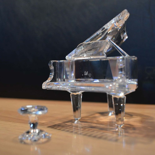 Swarovski crystal miniature piano with stool new