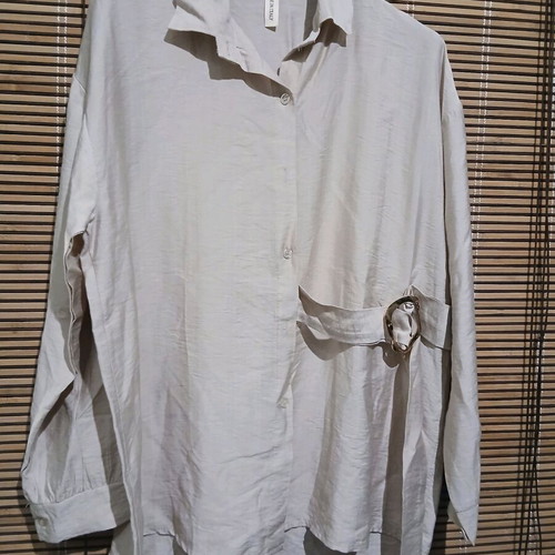 Women's beige shirt like new, size large, Made in Italy
