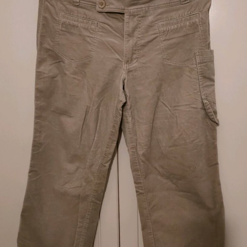 Sarah Lawrence velvet capri pants like new, beige, size 14