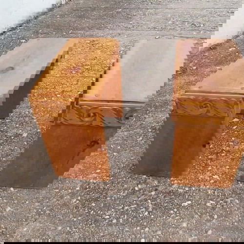 Solid wood handmade stools used, set of 2 pieces