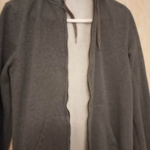 H&M sweatshirt jacket used, gray, size S