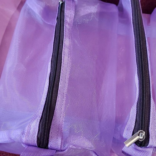 Travel toiletry bag new with 4 small mesh organizers purple