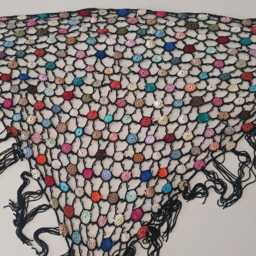 Boho scarf new with colorful bright colors and embroidered stones