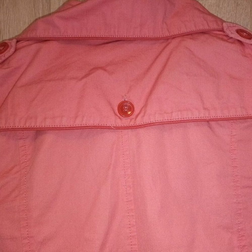 Pink cotton trench coat size Large in like new condition