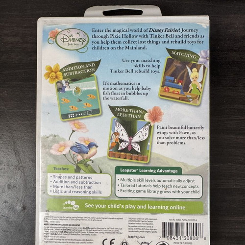 Leapster Disney Fairies educational game used with Tinkerbell