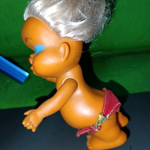 Vintage Hawaiian doll 70s used with thick hair and panties