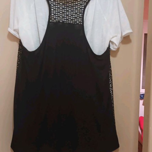Dina blouse XL like new, double layer with lace and mesh