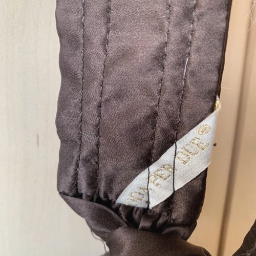 Moda per due satin belt like new, brown with pink feathers and stones