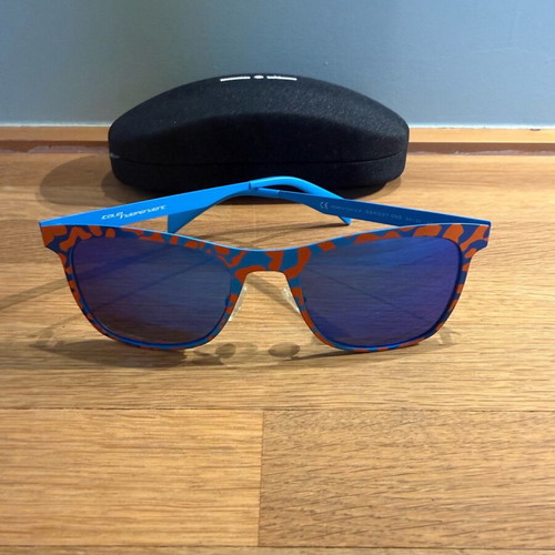 Italia Independent unisex mirror sunglasses like new, blue and orange