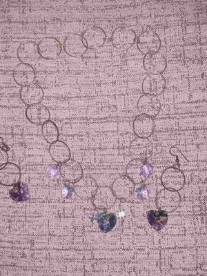 Jewelry set used with purple stones necklace and earrings