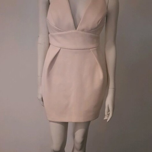 Short dress like new, beige