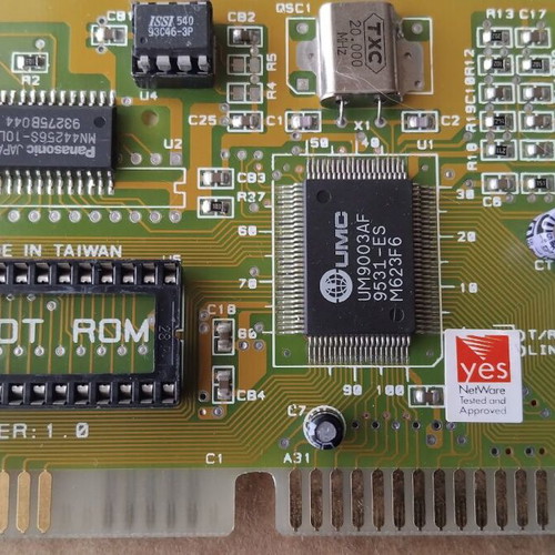 UMC UM9003AF Acer Netxus VER:1.0 16-bit ISA Network Adapter Card like new