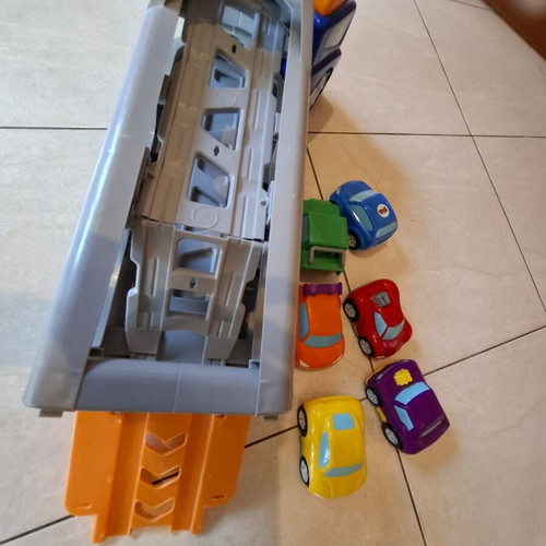 Toy truck with cars, used, complete set