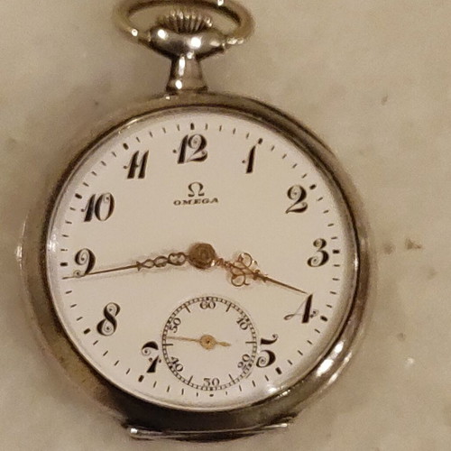 Omega pocket watch 35mm 1915 silver 0.900 like new