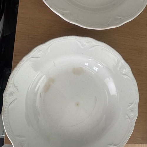 Vintage porcelain plates used, set of 9 pieces from 1920