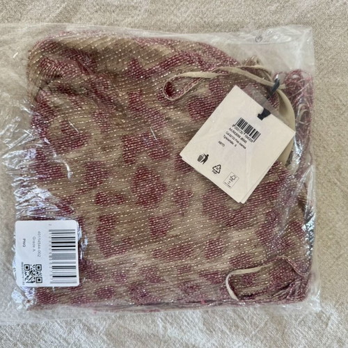 Blugirl Blumarine Mini Dress Pink Sequined with Fringe Size S New