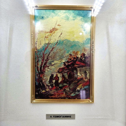 Painting by artist L. Tsimogiannis used