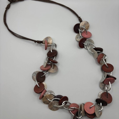 Original necklace with acrylic and mother-of-pearl elements like new