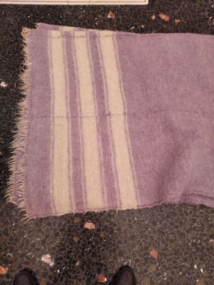 Vintage wool woven used in soft purple shade