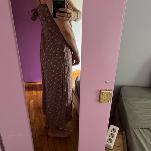 Namaste one-piece jumpsuit like new, beige and pink, size S
