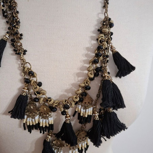 BSB Necklace with Beads and Tassels One Size like new