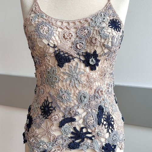 Oltre knitted top like new, size S/M, pastel floral design