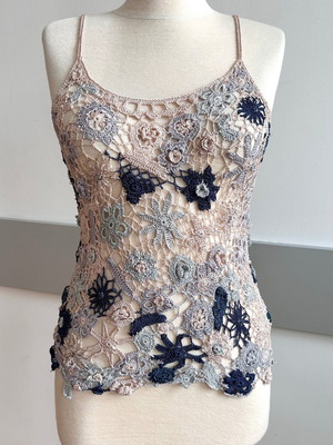 Oltre knitted top like new, size S/M, pastel floral design
