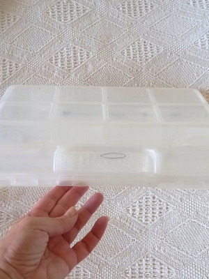 Plastic organizer case used, large