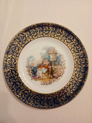 Decorative vintage plate from English porcelain like new