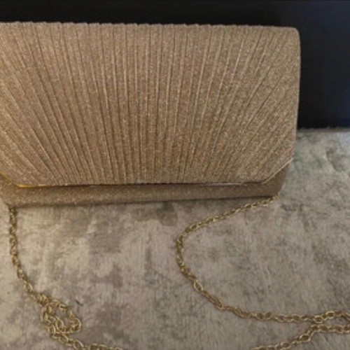 Evening clutch bag like new, champagne gold color