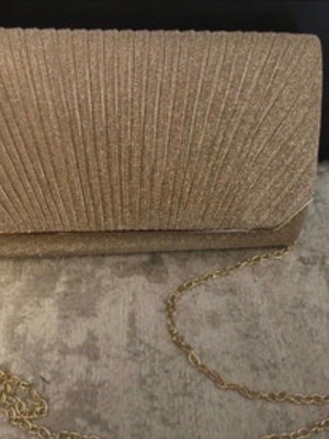 Evening clutch bag like new, champagne gold color