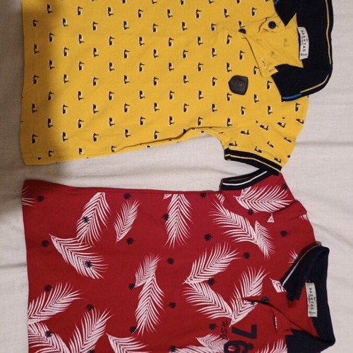 Hashtag polo shirts like new, pack of 2, size 116 cm, red and yellow