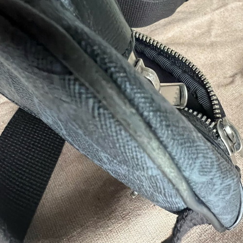 Gucci GG Supreme Monogram Textured Calfskin Retro Interlocking G Belt Bag black