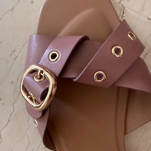 H&M flat sandals size 40, dusty pink