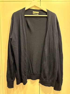 Mango men's cardigan XL like new, dark blue merino wool