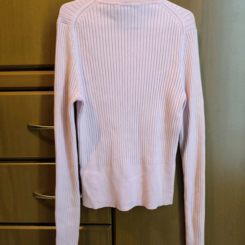 Zara pink turtleneck ribbed blouse new size medium