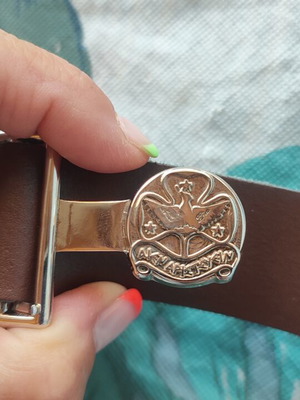 Greek Guiding Association belt, brown, size 80, for girls