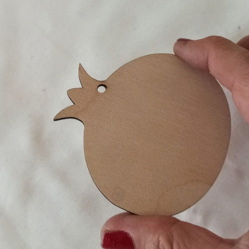 Wooden pomegranate shapes set of 5 for crafts, 8x8cm