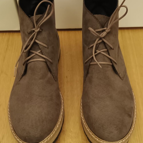 Suede ankle boots new, beige and brown, size 40