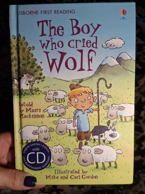 The Boy Who Cried Wolf English children's book like new with CD
