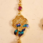 Vintage 80ies silver 925 gold-plated earrings with green stones, like new