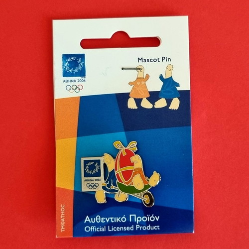 Olympic pin set Athens 2004 new, 2 pieces with Easter mascot 03