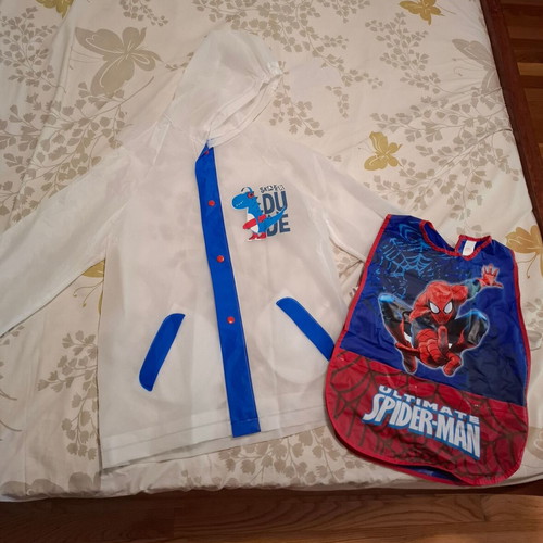 Waterproof jacket and painting apron gift for 6 years old, like new